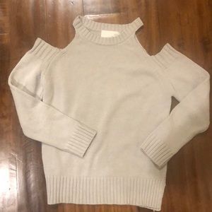 JOA gray knit sweater w/ open shoulders!